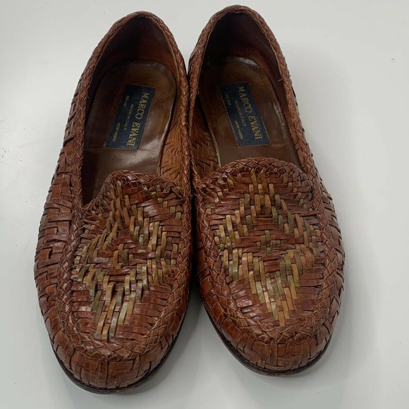 Vintage MARCO EVANI Leather Woven Loafer Shoes 8.5 main image 5